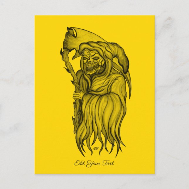 Carte Postale Scythe man - La Mort, Faucheuse Grim (Devant)