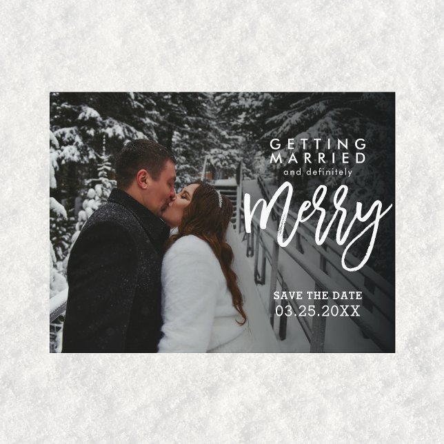Carte Postale Se marier et définitivement Joyer Enregistrer la d (Getting Married Definitely Merry Save The Date Wedding Postcard)