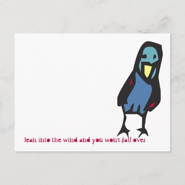Carte Postale se pencher dans le vent birdie (Devant)