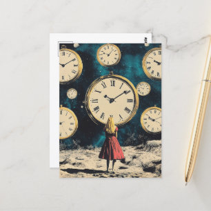 Carte Postale Se tenir debout dans le temps surréel