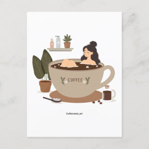 Carte Postale Se tremper avec du café