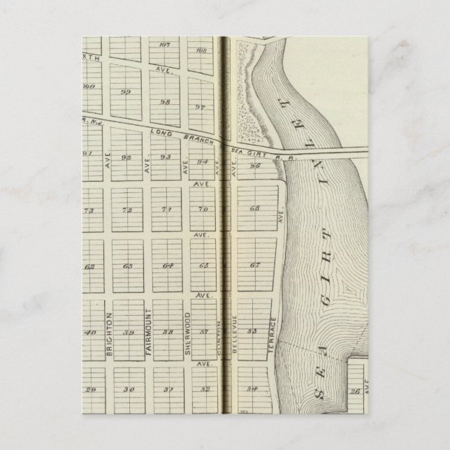 Carte Postale Sea Girt et Spring Lake Beach, comté de Monmouth (Devant)