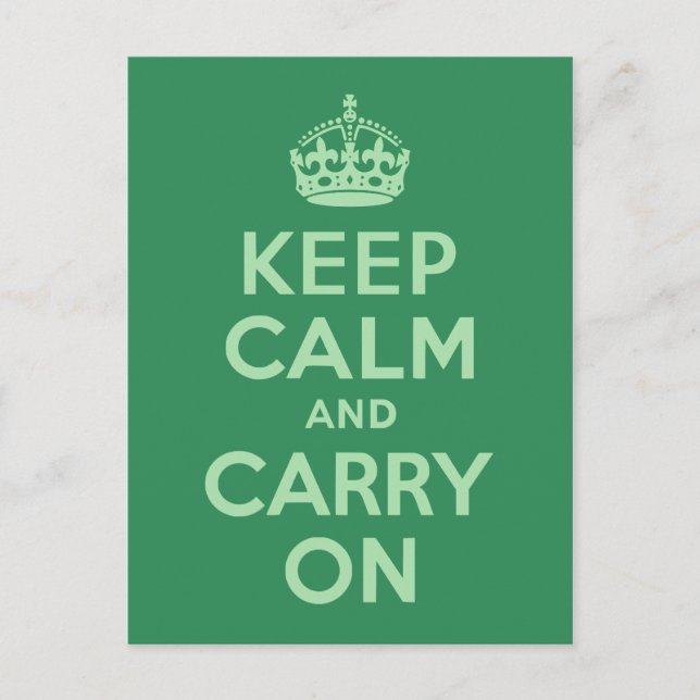 Carte Postale Sea Green Restez calme et poursuivez (Devant)