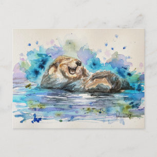 Carte postale Sea Otter aquarelle