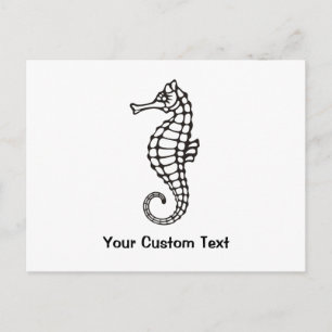 Carte Postale Seahorse Black