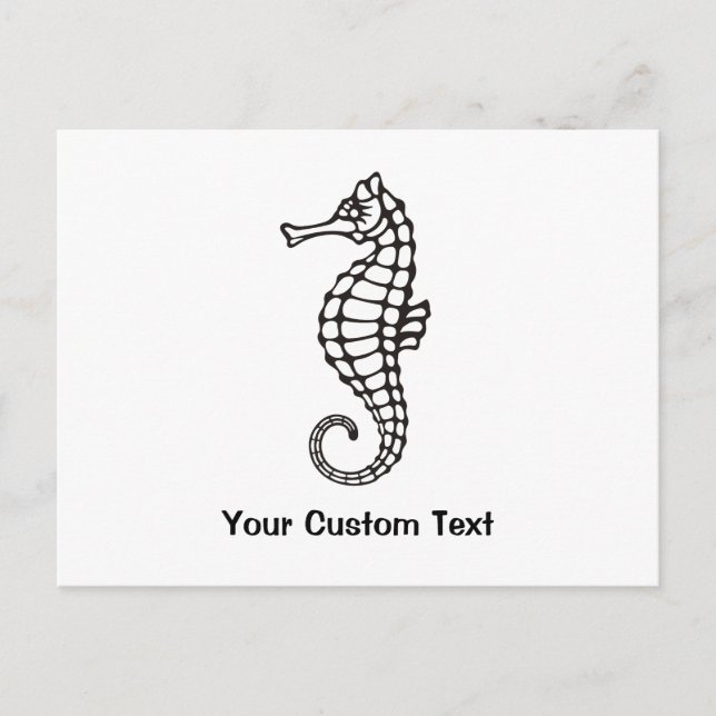 Carte Postale Seahorse Black (Devant)