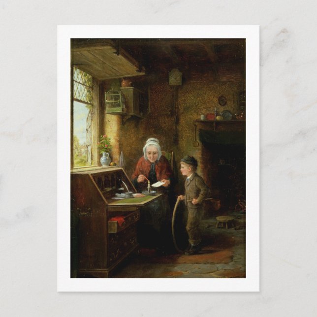 Carte Postale Sealing a Letter, 1890 (huile sur panneau) (Devant)