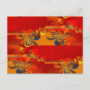 Carte Postale Seamless Graphic Design - rouge orange I