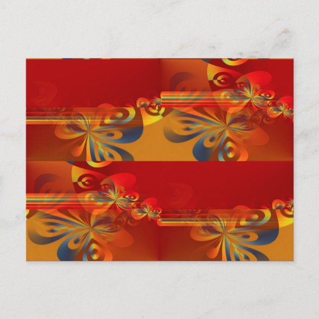Carte Postale Seamless Graphic Design - rouge orange I (Devant)
