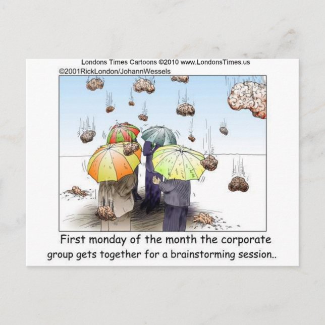 Carte Postale Séance de Remue-Méninges T-Shirts Drôles Mugs Cart (Devant)