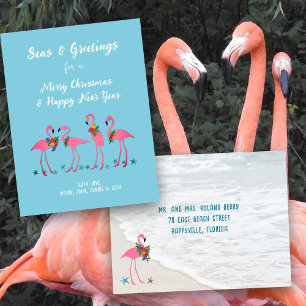 Carte Postale Seas n Salutations Flamants roses Custom Holiday C