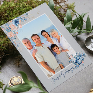 Carte Postale Seas & salutations Noël Nautique Chic Photo