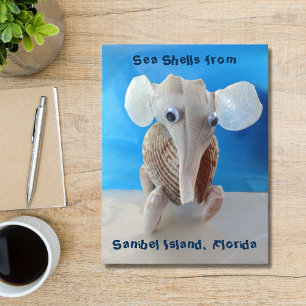 Carte Postale Seashell Elephant Craft Animal Sanibel Island FL