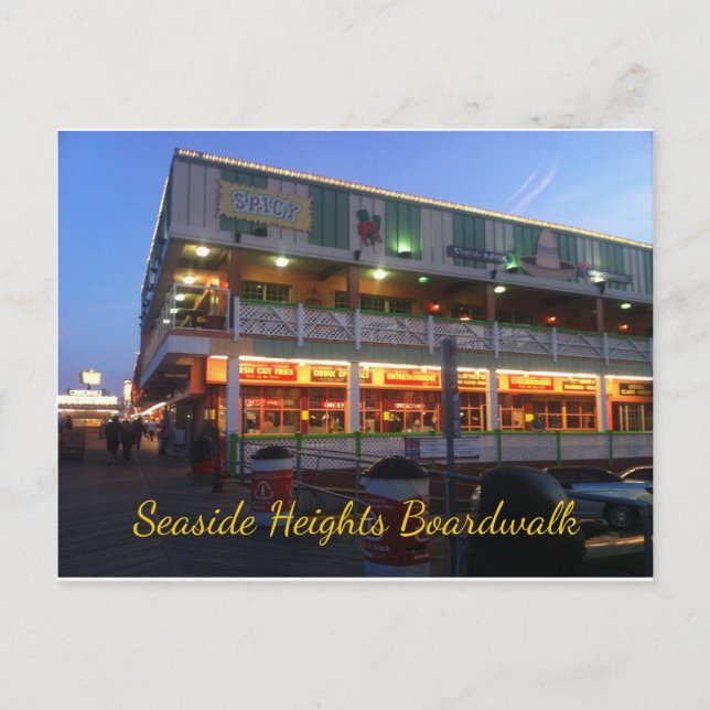 Carte Postale Seaside Heights Boardwalk Spicy's Cantina Bar (Devant)