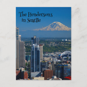 Carte Postale Seattle avec le Mont Rainier Photographie