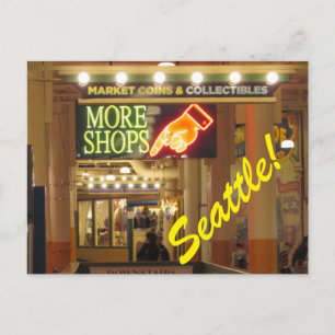 Carte Postale Seattle! Escalier du marché de Pike Street