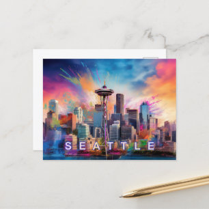 Carte postale Seattle - Icone Skyline