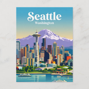 Carte Postale Seattle Skyline États-Unis