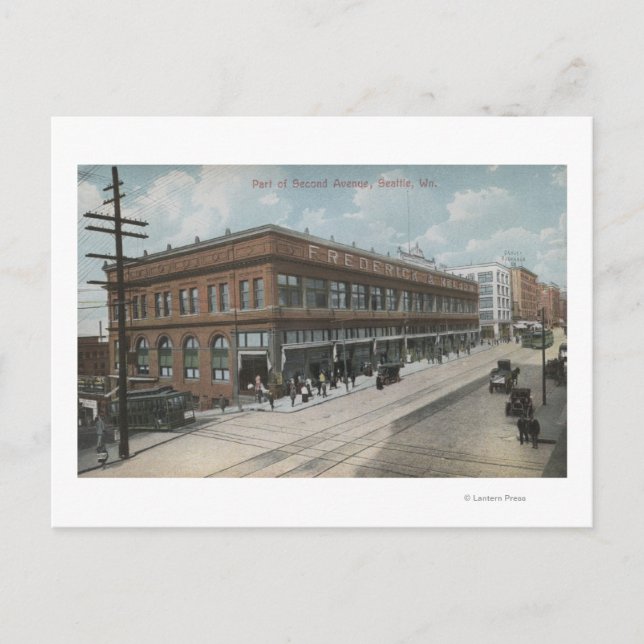 Carte Postale Seattle, WASecond Avenue Frederick et Nelson (Devant)
