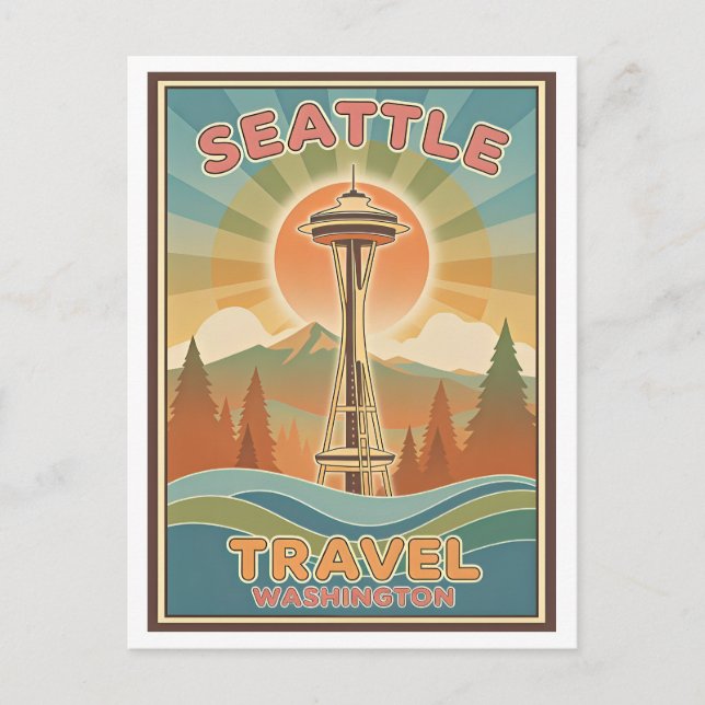 Carte Postale Seattle, Washington IA-Gen Psychedelique Voyage (Devant)