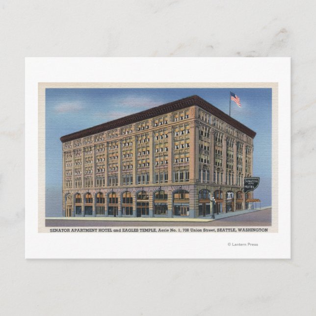 Carte Postale Seattle, Washington - La position du sénateur Apt (Devant)
