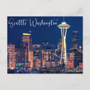 Carte Postale Seattle Washington Postcard Night Life