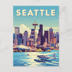 Carte Postale Seattle Washington Retro