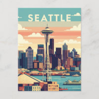 Seattle Washington Retro Vintage