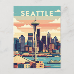 Carte Postale Seattle Washington Retro Vintage