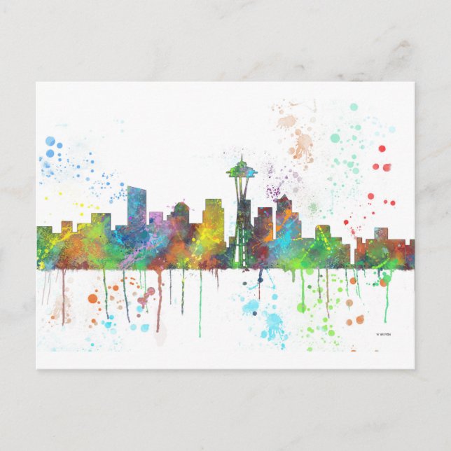 CARTE POSTALE SEATTLE WASHINGTON SKYLINE (Devant)