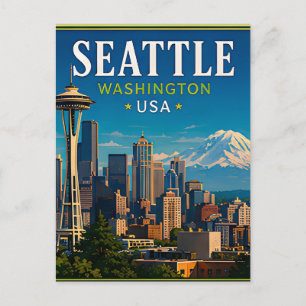 Carte Postale ☕ Seattle Washington Souvenir de l'Aiguille de l'E