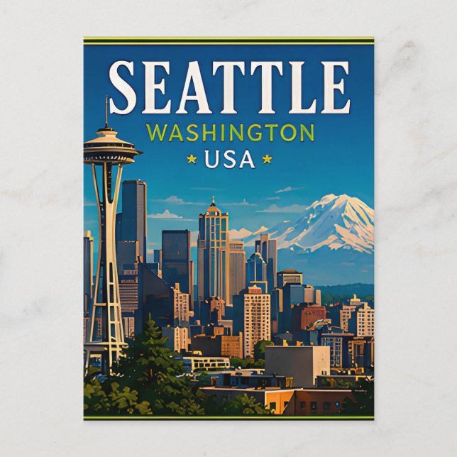 Carte Postale ☕ Seattle Washington Souvenir de l'Aiguille de l'E (Devant)
