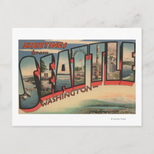 Carte Postale Seattle, WashingtonGrandes lettres Scènes 2