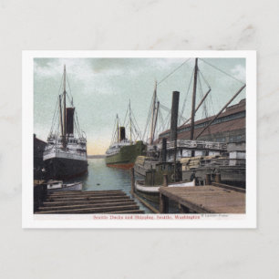 Carte Postale Seattle, WashingtonVue du quai et des navires