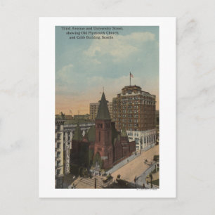 Carte Postale Seattle, WAThird Avenue et rues universitaires