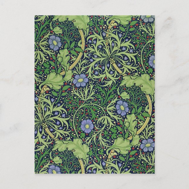 Carte Postale Seaweed cobalt thyme - William Morris (Devant)