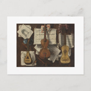 Carte Postale Sebastiano Lazzari Trompe - Violon et Notes de Mus