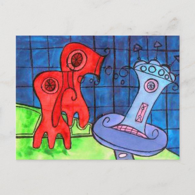 Carte Postale sèche-cheveux méduse (Devant)
