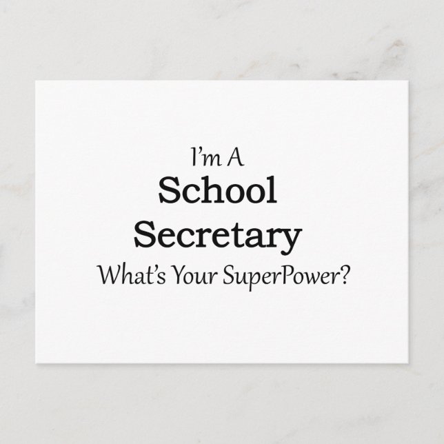 Carte Postale Secrétaire scolaire (Devant)