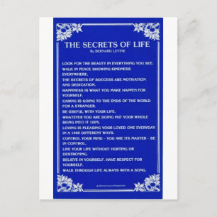 CARTE POSTALE SECRETS DE LA VIE PAR BERNARD LEVINE