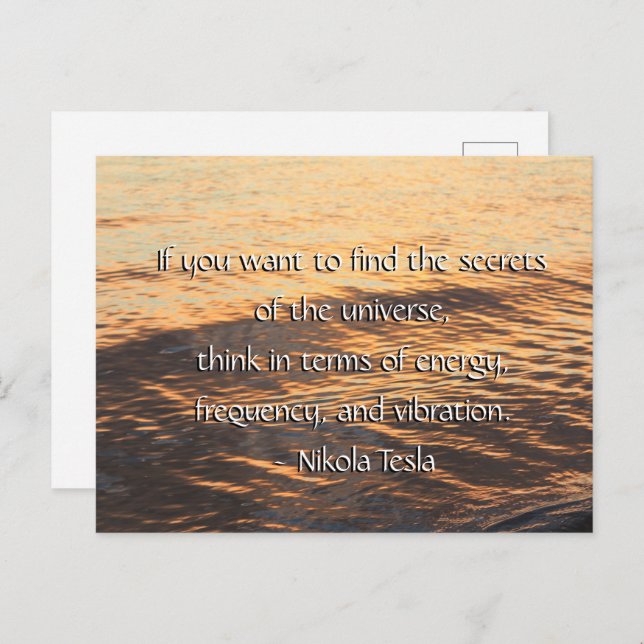 Carte Postale Secrets de l'univers Citation (Nikola Tesla) (Devant / Derrière)