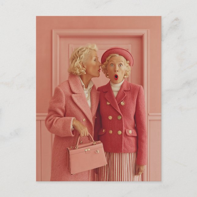 Carte Postale Secrets roses et style surpris (Devant)