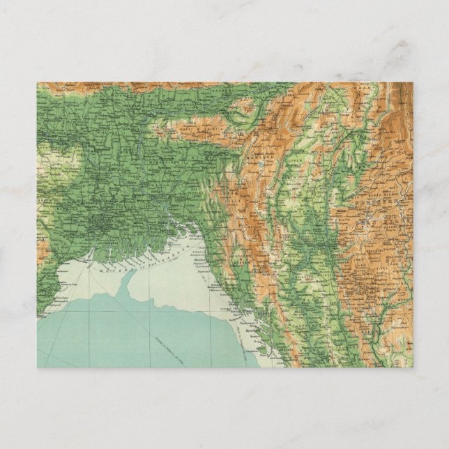 Carte Postale Section nord-est de l'Inde (Devant)