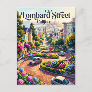 Carte Postale Section sinueux de Lombard Street Californie