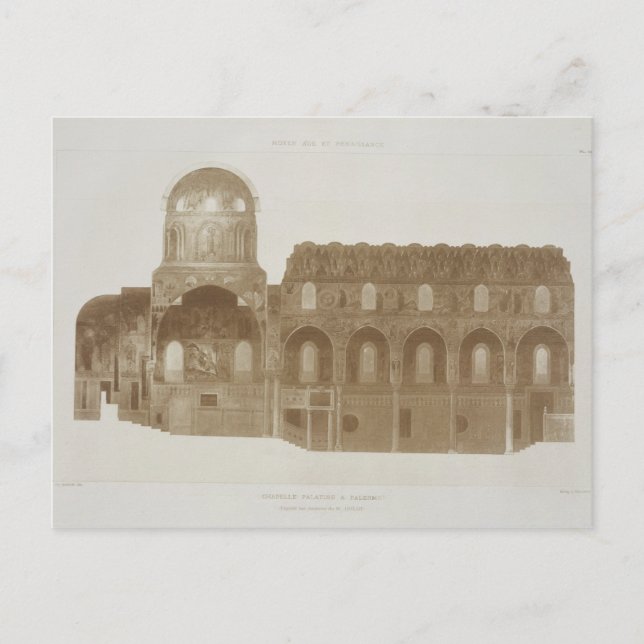 Carte Postale Section transversale de la chapelle Palatine, Pale (Devant)