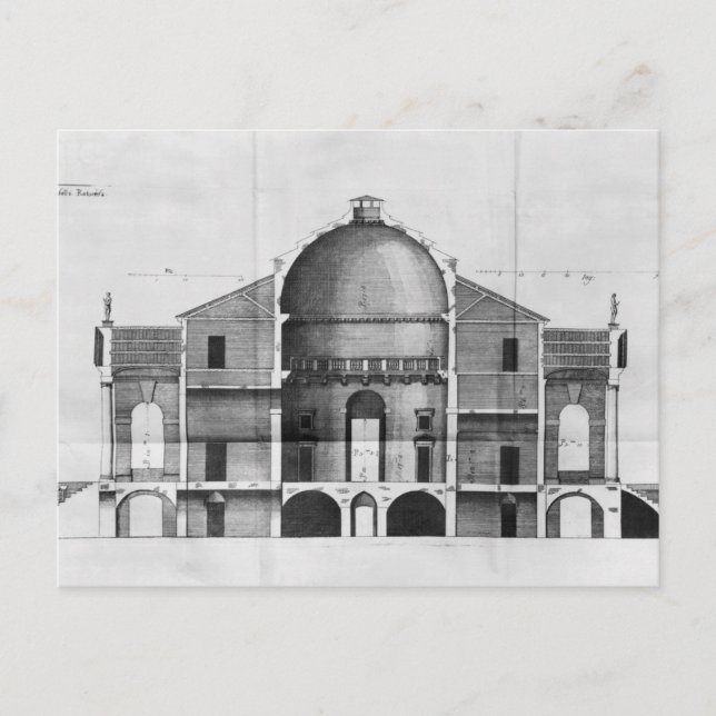 Carte Postale Section transversale de la Villa Rotonda près de (Devant)