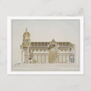 Carte Postale Section transversale de l'église Saint-Jacques, Br