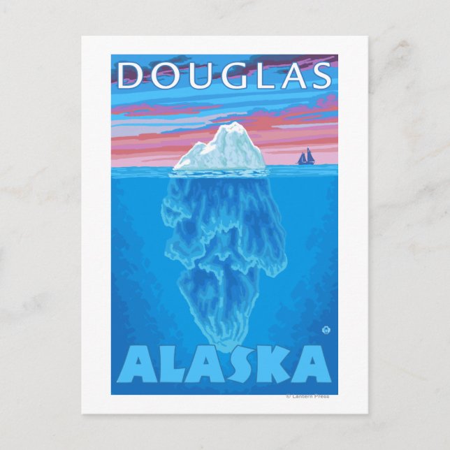 Carte Postale Section transversale Iceberg - Douglas (Alaska) (Devant)