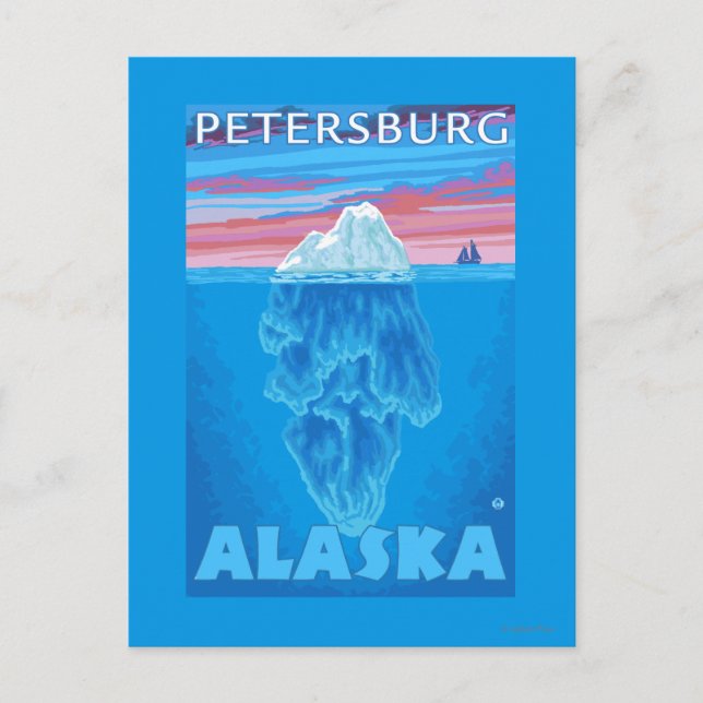 Carte Postale Section transversale Iceberg - Petersburg, Alaska (Devant)