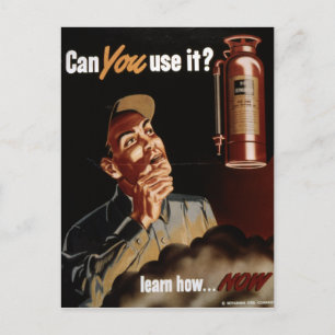 Carte Postale Sécurité des extincteurs de la Seconde Guerre mond